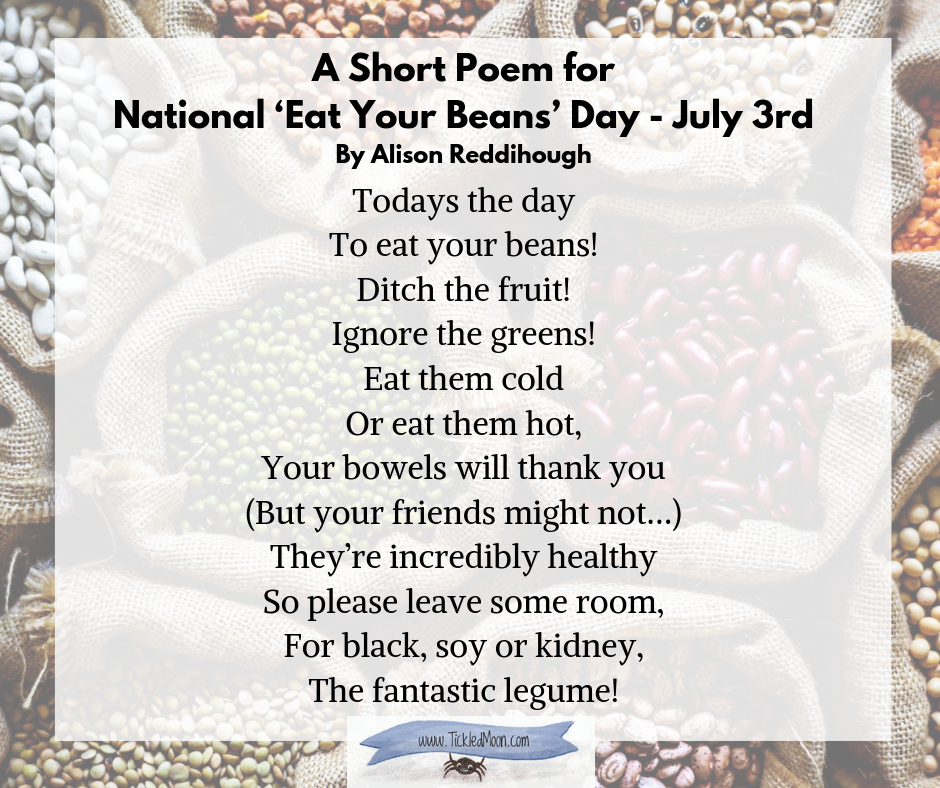 A Short Poem for National 'Eat Your Beans' Day by Alison Reddihough