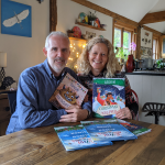 Alison Reddihough & Simon Roberts with their Tickled Moon books