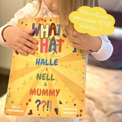 Child holding the What’s That personalised gift book – a humorous custom book for kids