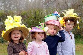 children with Easter Bonnets