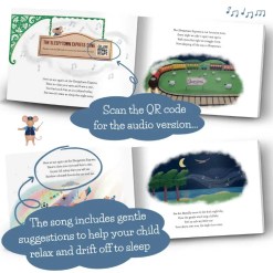 Illustration from a calming melodic bedtime journey book