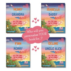 Product shots for All the Love in the World personalised book