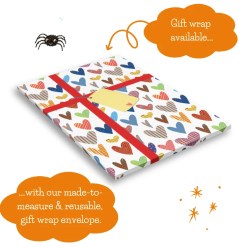 Gift wrap envelope with hearts motif, for our personalised birthday books by Tickled Moon