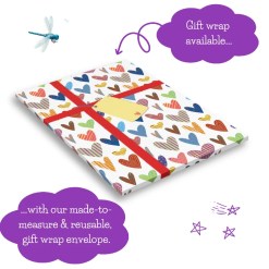 Gift wrap envelope with hearts motif, for our personalised books by Tickled Moon