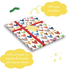 Gift wrap envelope with hearts motif, for our personalised books by Tickled Moon